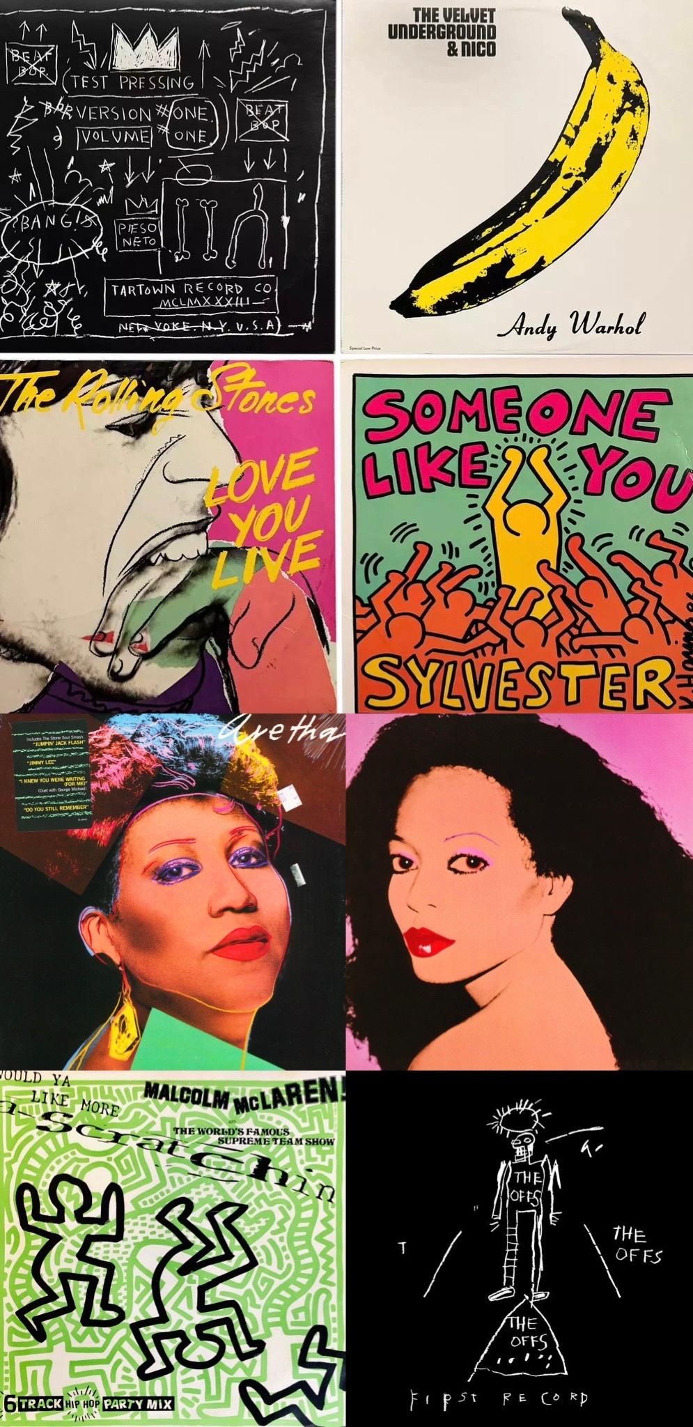 Basquiat Keith Haring Andy Warhol Designed Record Covers (8 works) - Art by Jean-Michel Basquiat