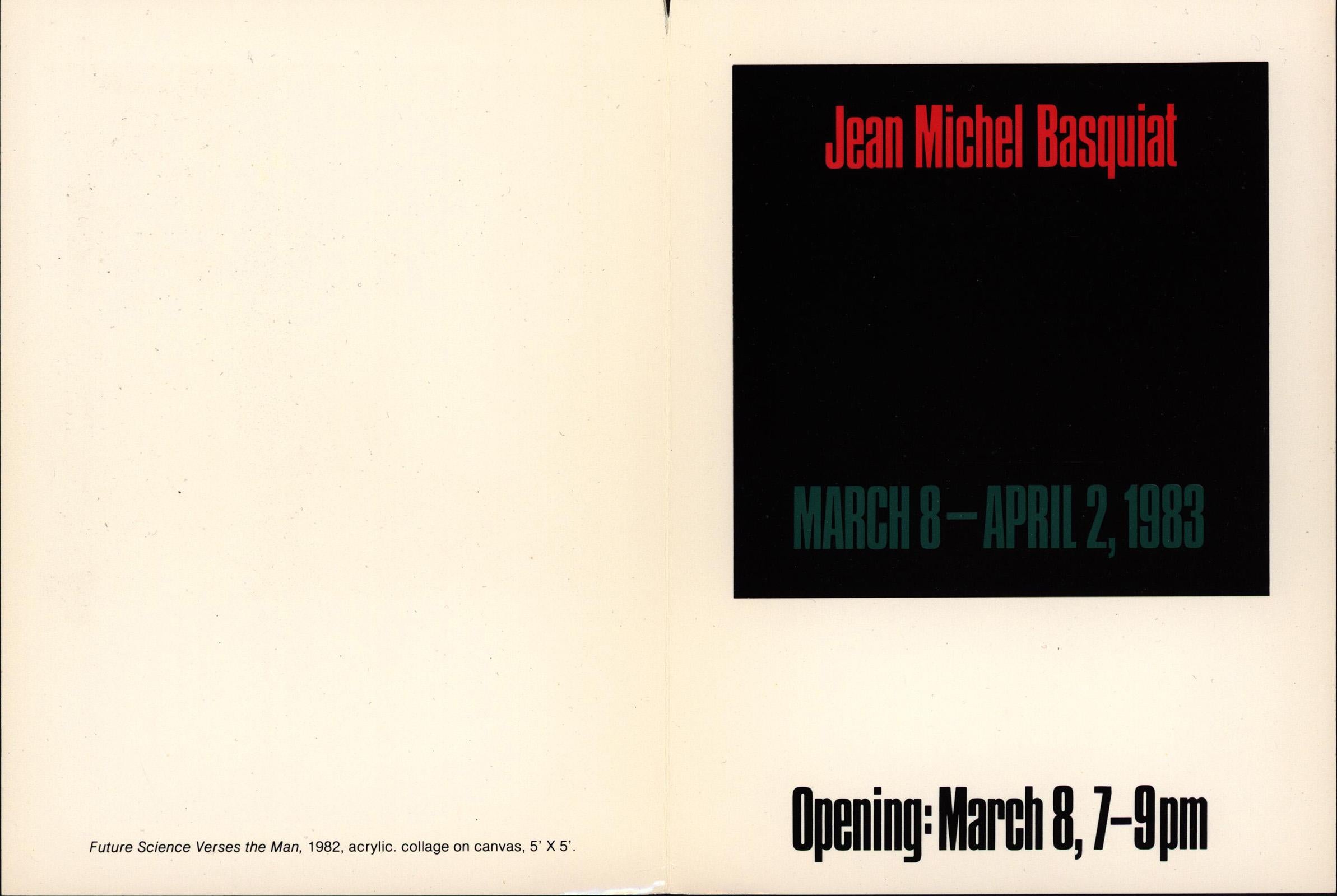 Basquiat Gagosian Gallery Los Angeles 1983 (announcement) For Sale 1