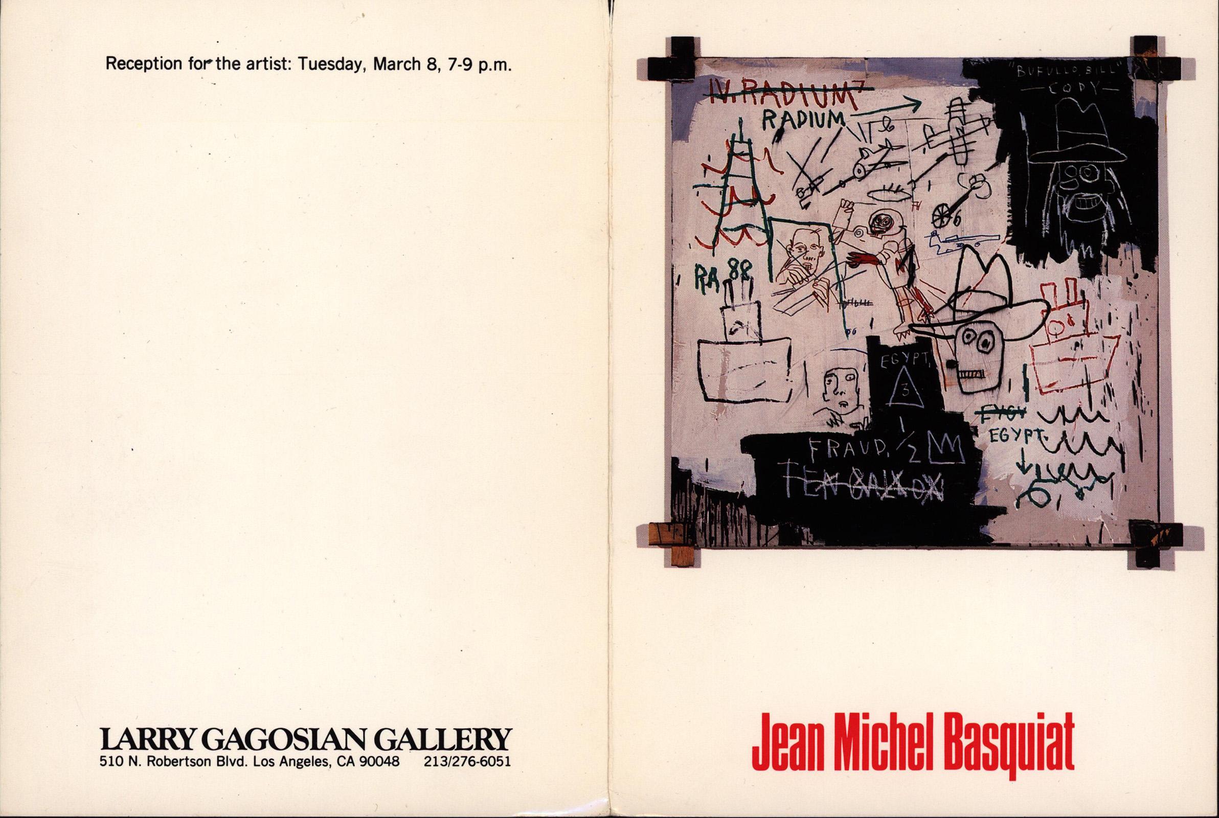 Basquiat Gagosian Gallery Los Angeles 1983 (announcement) - Pop Art Art by Jean-Michel Basquiat