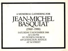 Jean-Michel Basquiat Memorial card 1988