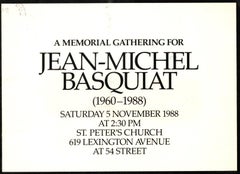 Jean-Michel Basquiat Memorial card 1988