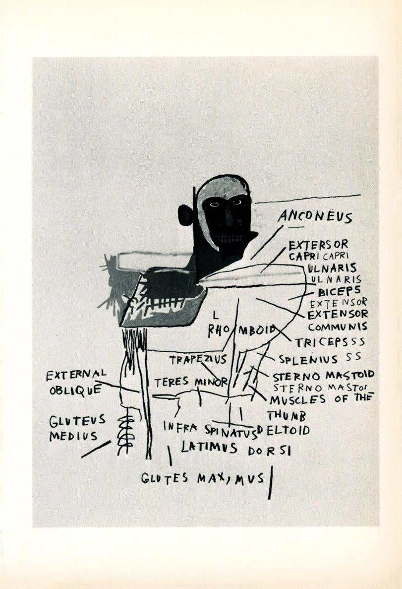 Basquiat Annina Nosei Gallery 1982 (Basquiat anatomy announcement) - Abstract Art by Jean-Michel Basquiat