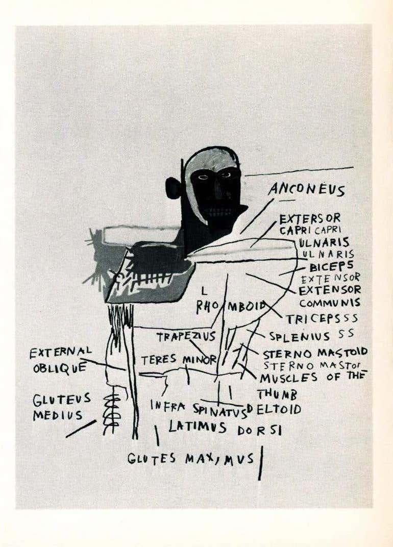 Basquiat Annina Nosei Gallery 1982 (Basquiat anatomy announcement) For Sale 2