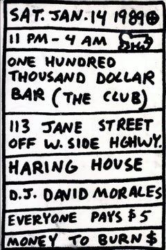 Keith Haring nightclub invitation 1989 (Keith Haring 1989)