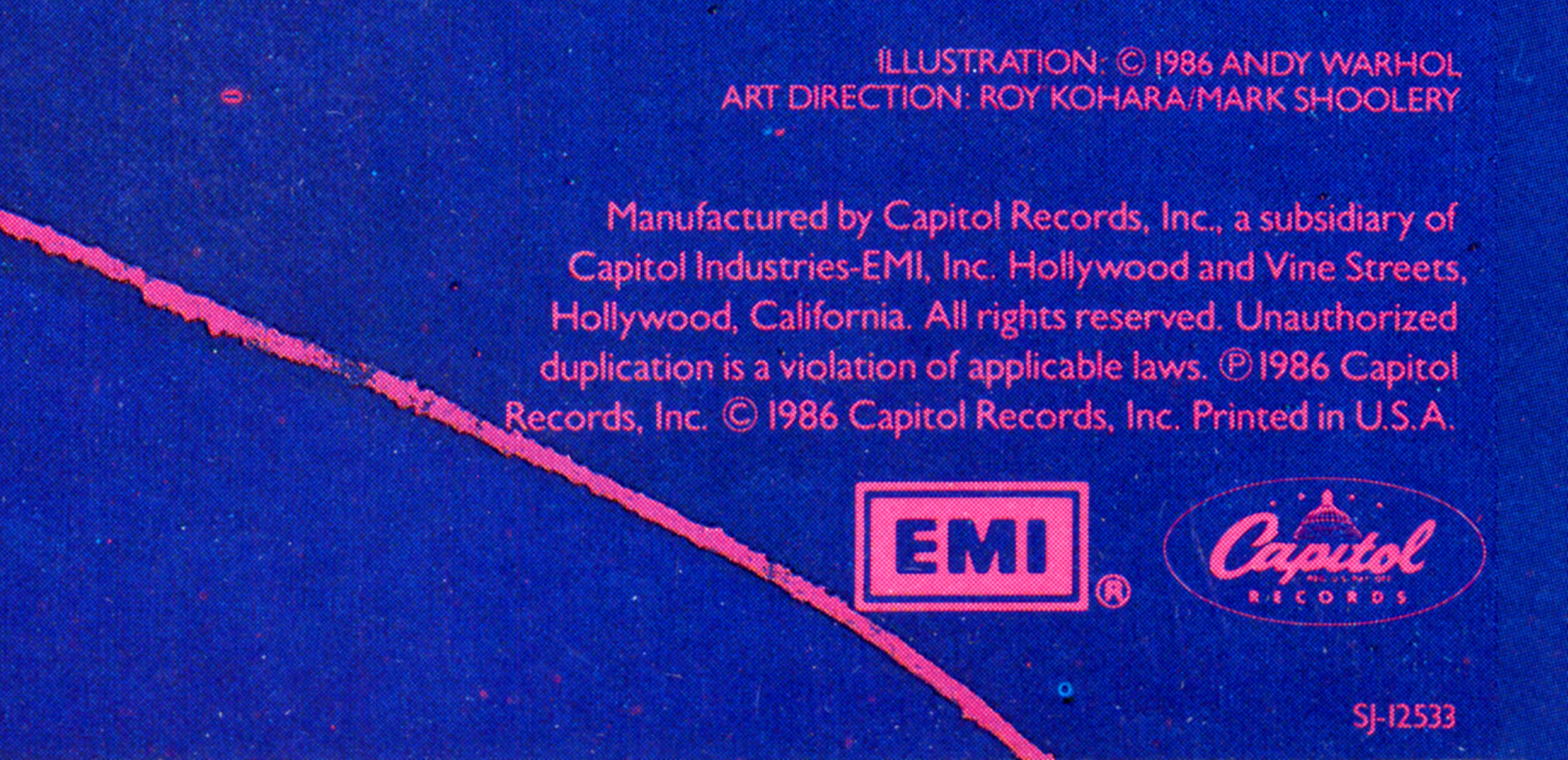 Portada de disco de Andy Warhol 1986 (arte de disco de Andy Warhol) en venta 2