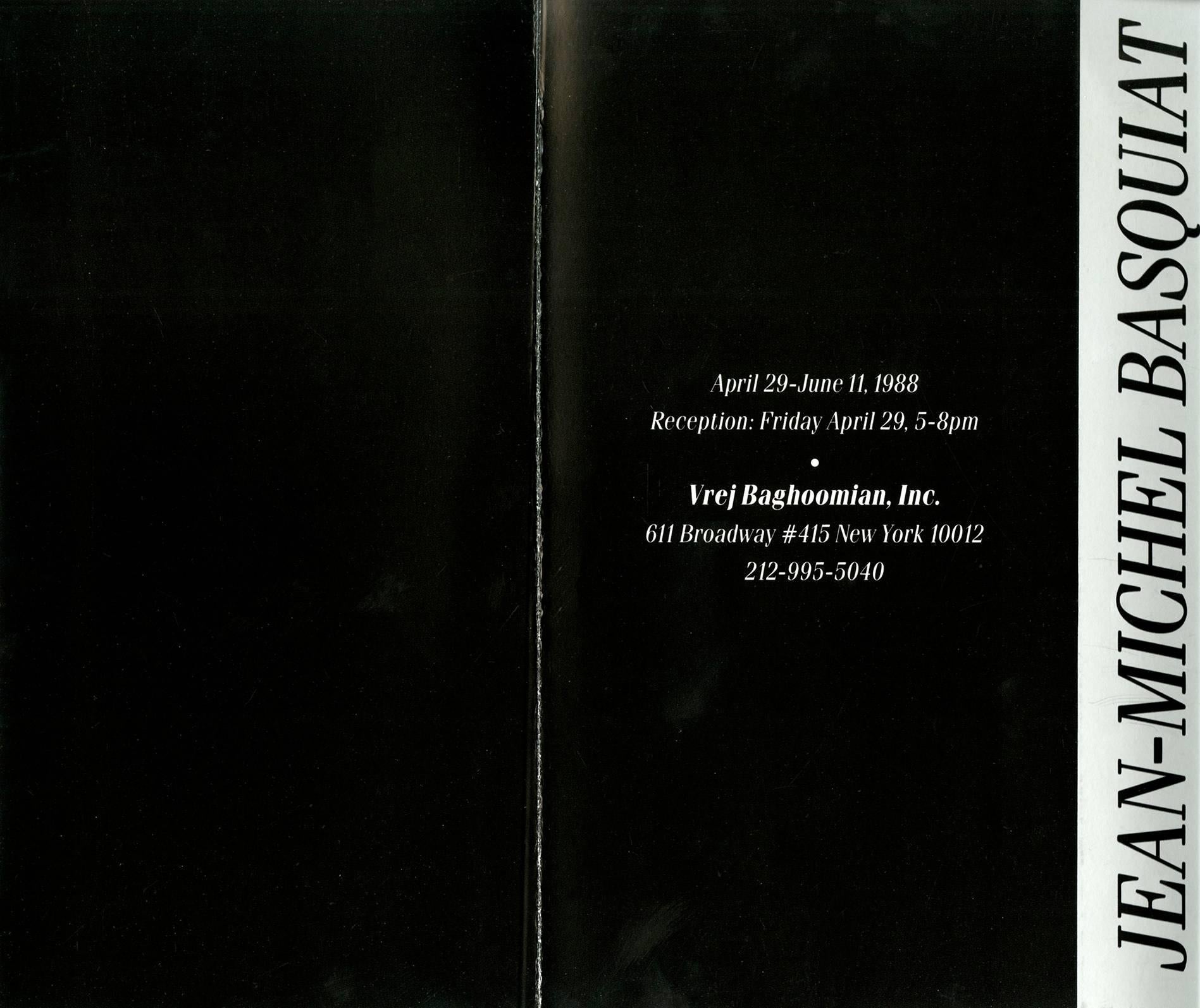 Basquiat Vrej Baghoomian gallery 1988 (announcement card) - Photograph by (after) Jean-Michel Basquiat