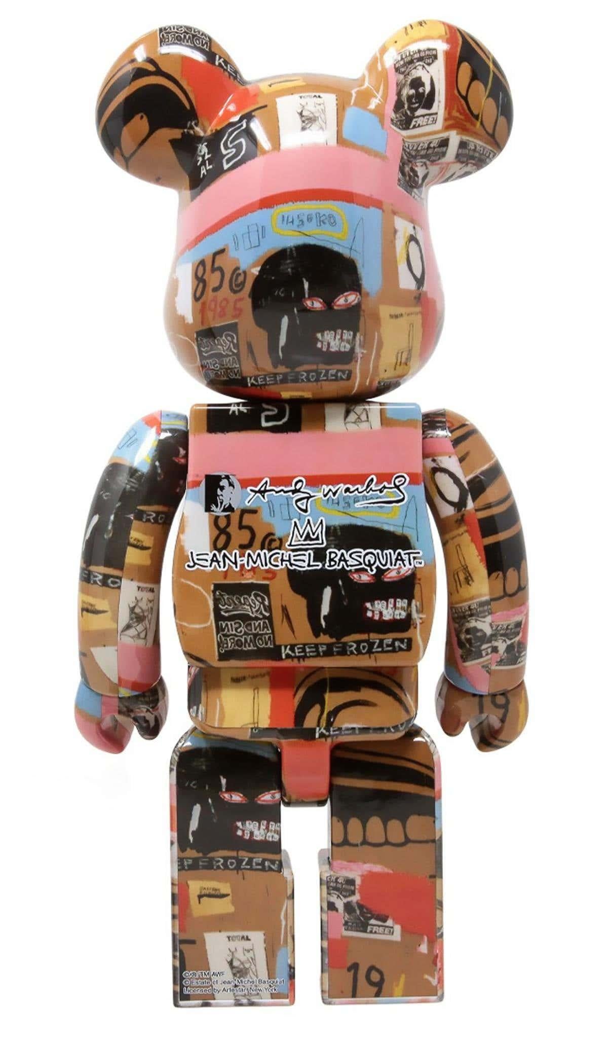 Warhol Basquiat Bearbrick 400% figures set of 2 (Warhol Basquiat Be@rbrick) For Sale 1