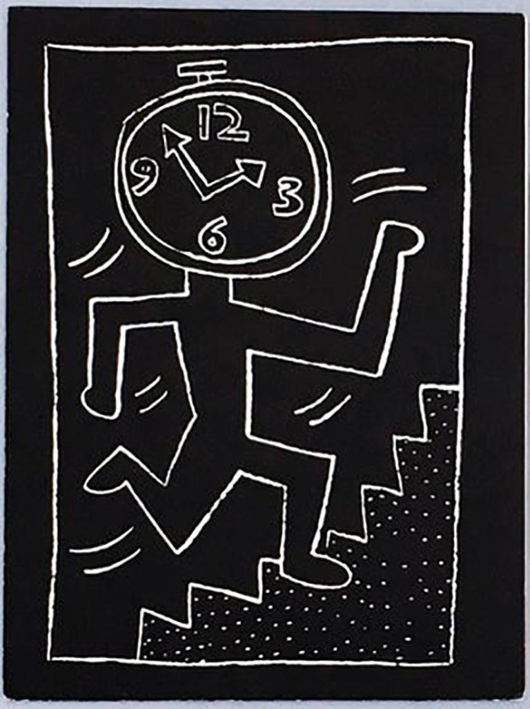 Set of 2 Keith Haring announcement cards (1988 & 1990)  - Art by (after) Keith Haring