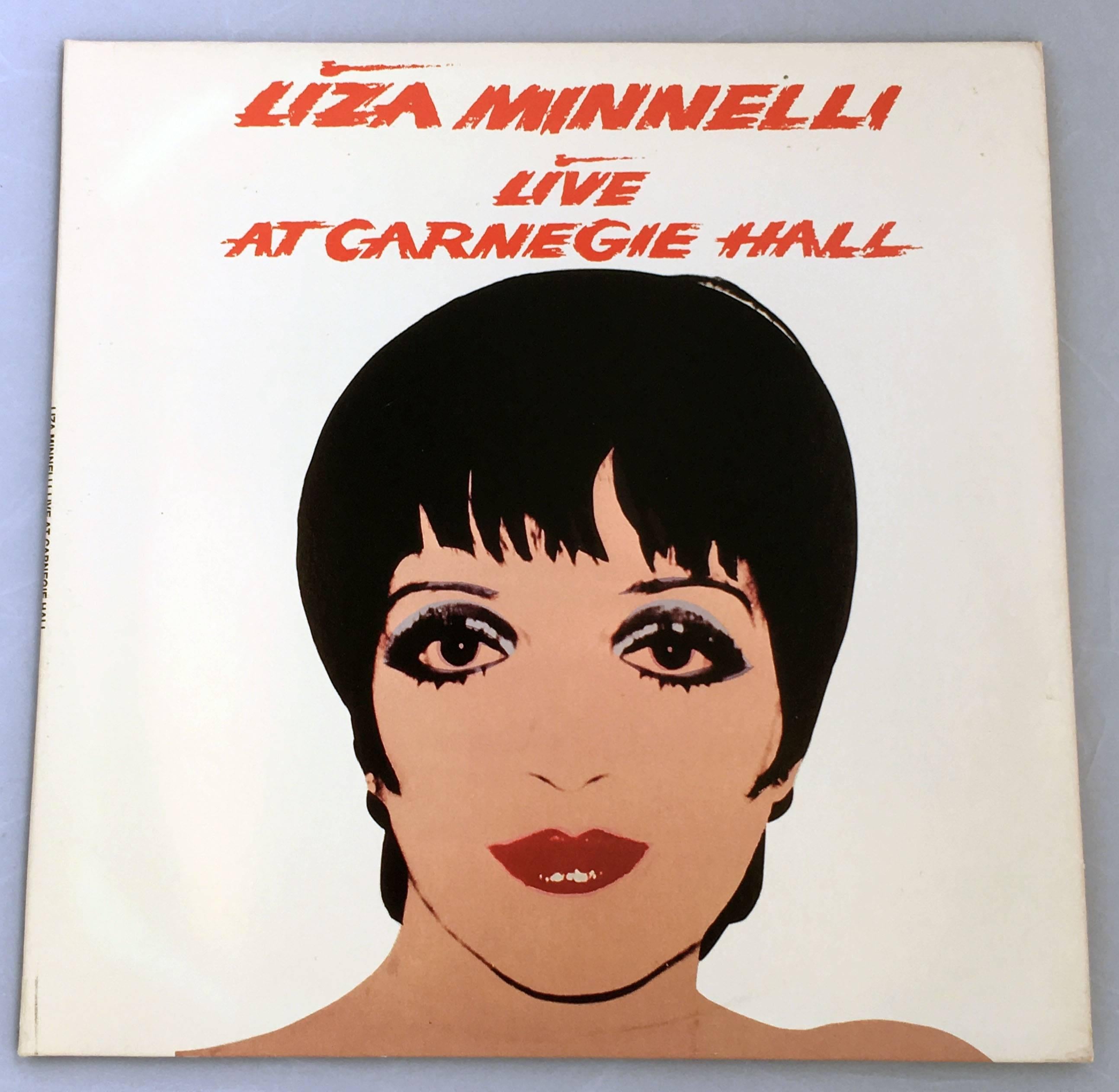Rare Sought After Andy Warhol Liza Minnelli Vinyl Record Art:
Offset illustrated by Andy Warhol in 1981 

Off-Set Print on Vinyl Record Cover
12 x 12 inches
Minor shelf-wear; otherwise excellent condition; also includes both original vinyl record in