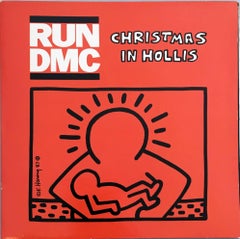 Rare Original Keith Haring Vinyl Record Art (Run Dmc) 