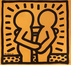Rare Original Keith Haring Vinyl Record Art (David Bowie)