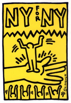 Keith Haring illustrated 1985 announcement (Keith Haring 'NY for NY')