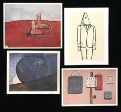 Philip Guston Ausstellungsankündigungen:: Vierer-Set (Vintage Philip Guston)