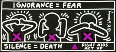 Vintage Keith Haring announcement (Keith Haring Silence Equals Death)