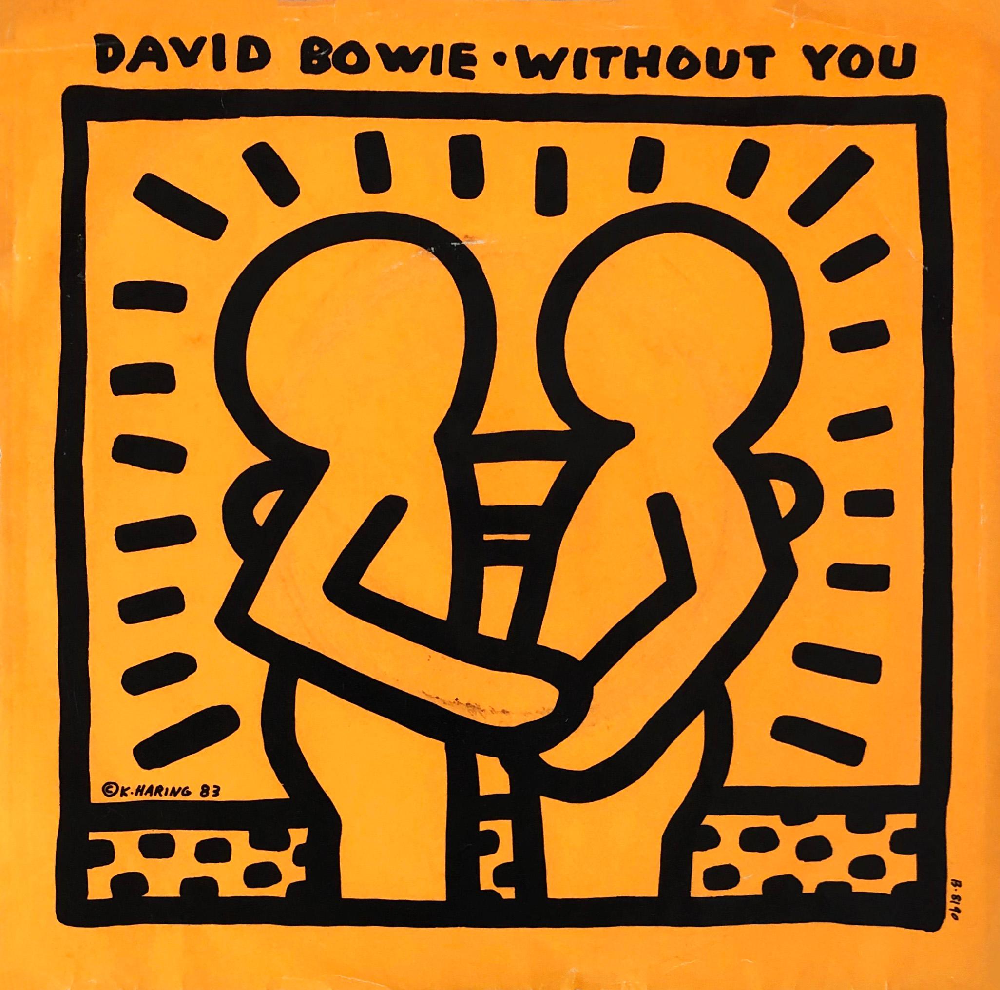 David BOWIE "Without You" A Rare Highly Sought After Vinyl Art Cover featuring Original Artwork by Keith Haring

Year: 1983

Medium: Off-Set Lithograph

Dimensions: 7 x 7 inches

Cover: Minor shelf wear and surface creasing; otherwise good condition