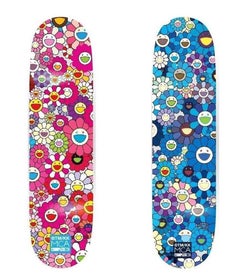 Vintage Murakami Flowers Skateboard Decks (Set of 2)  