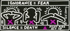 Vintage Keith Haring announcement (Keith Haring Silence Equals Death) 