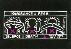 Vintage Keith Haring announcement (Keith Haring Silence Equals Death)