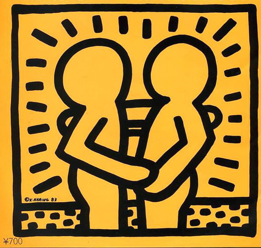 Rare Original Keith Haring record cover art (David Bowie) 1