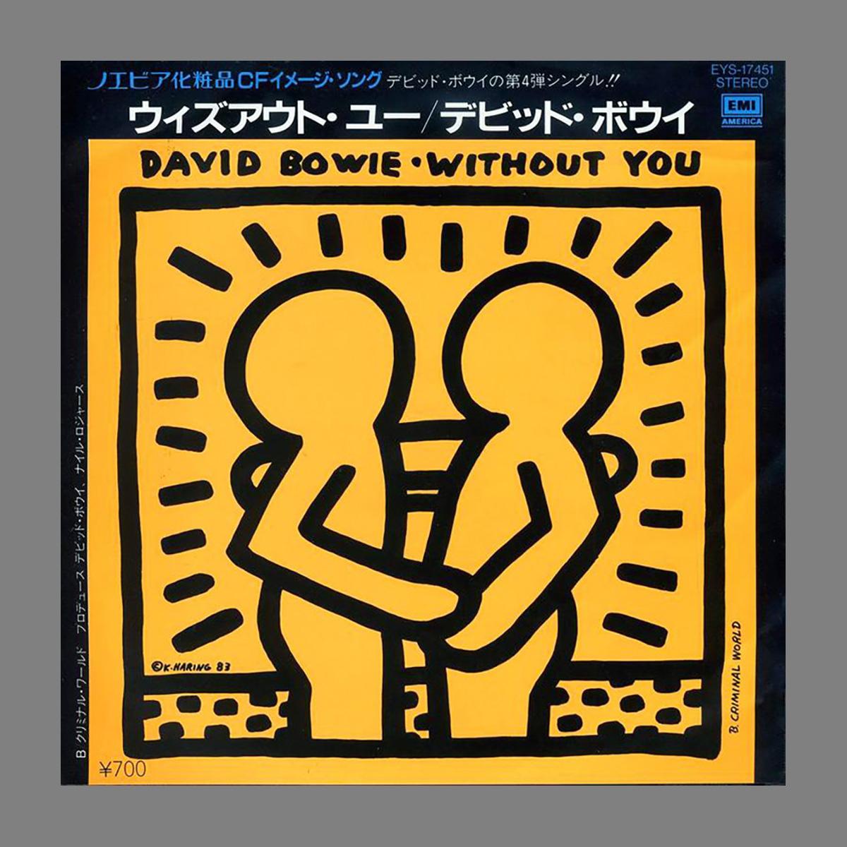 Rare Original Keith Haring record cover art (David Bowie) 2