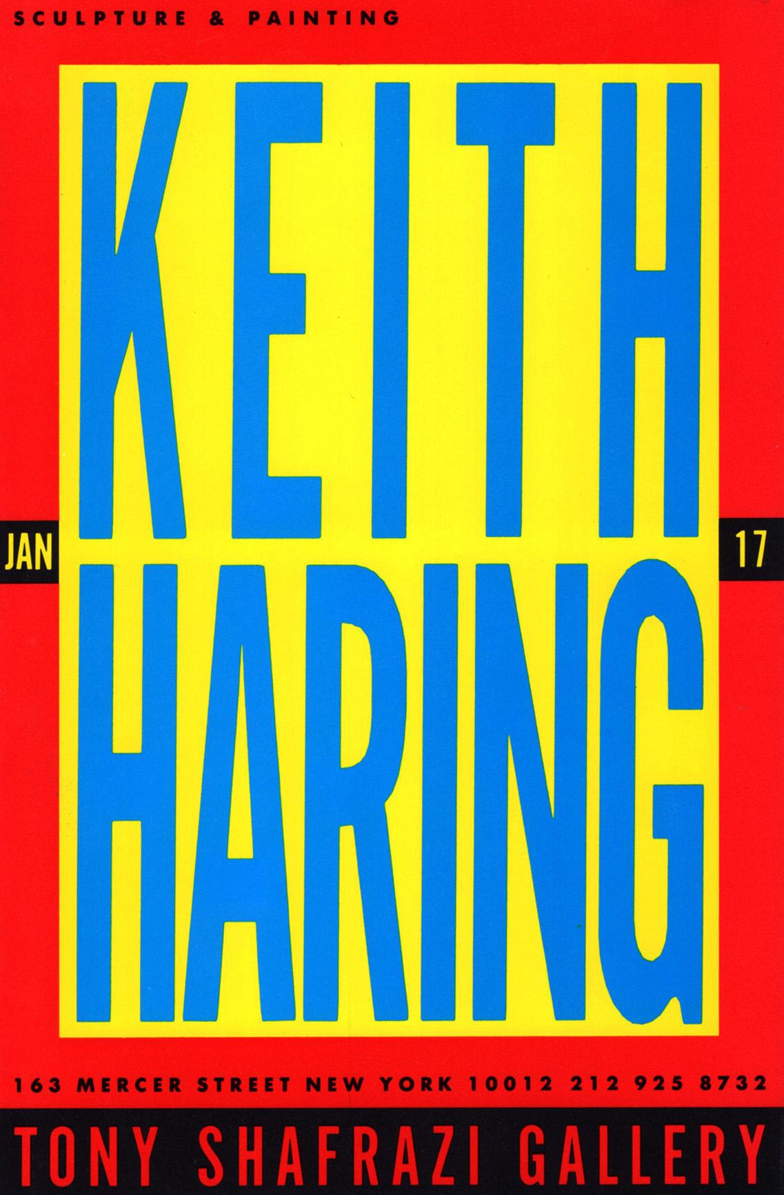 Keith Haring in der Tony Shafrazi Gallery (Ankündigung vonvintage Haring)  – Print von (after) Keith Haring