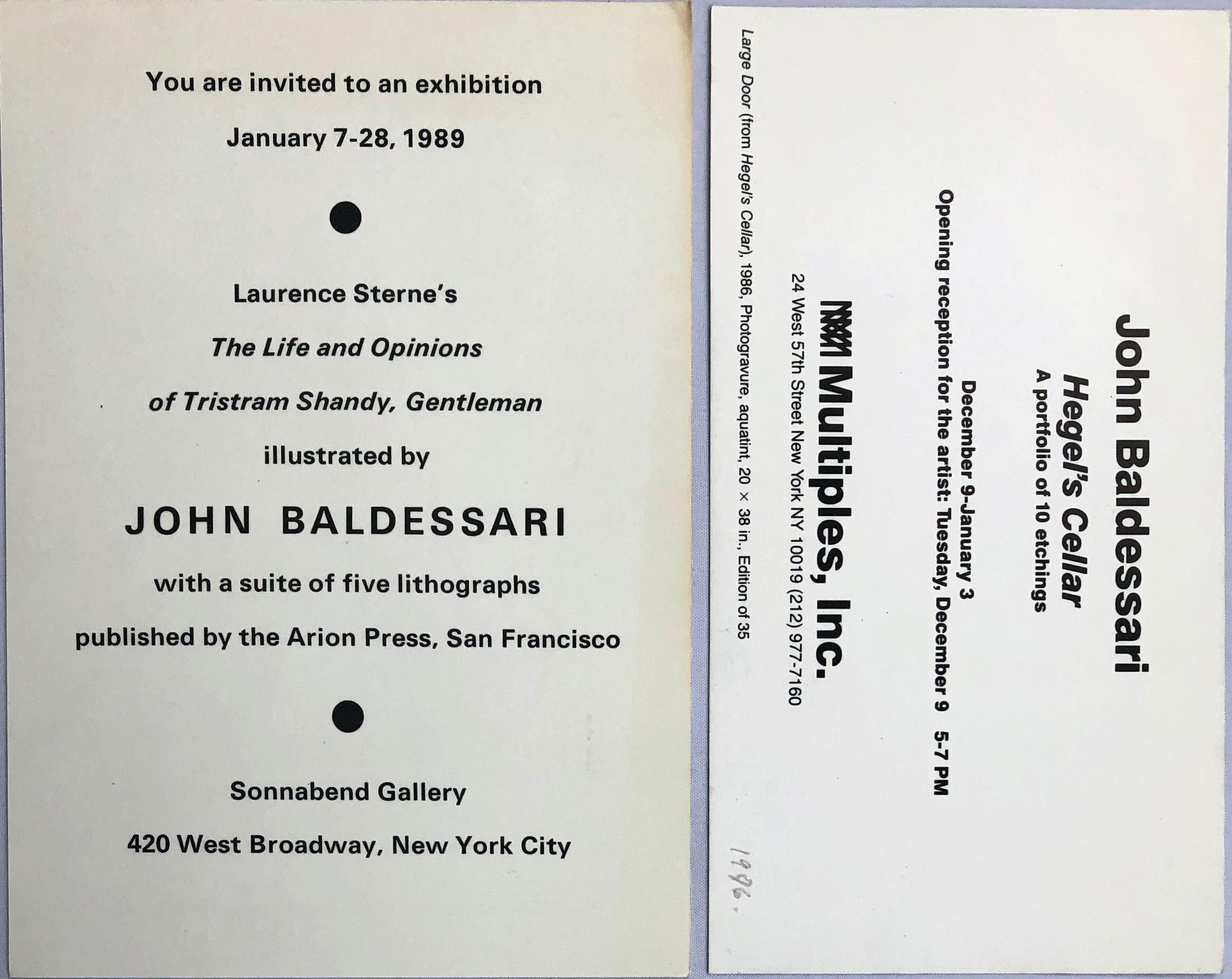 John Baldessari set of 2 vintage gallery announcements, 1989 & 1996 2