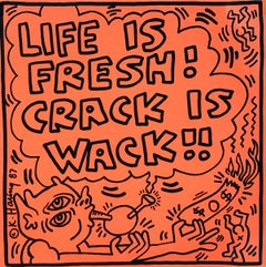 Rare original Keith Haring Vinyl Record Art (Keith Haring Crack Is Wack)