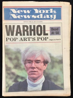 Andy Warhol est mort ! Ensemble de cinq journaux new-yorkais annonçant la mort de Warhol en 1987