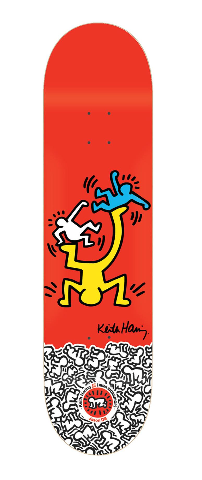 (after) Keith Haring Figurative Print - Keith Haring Skateboard Deck 