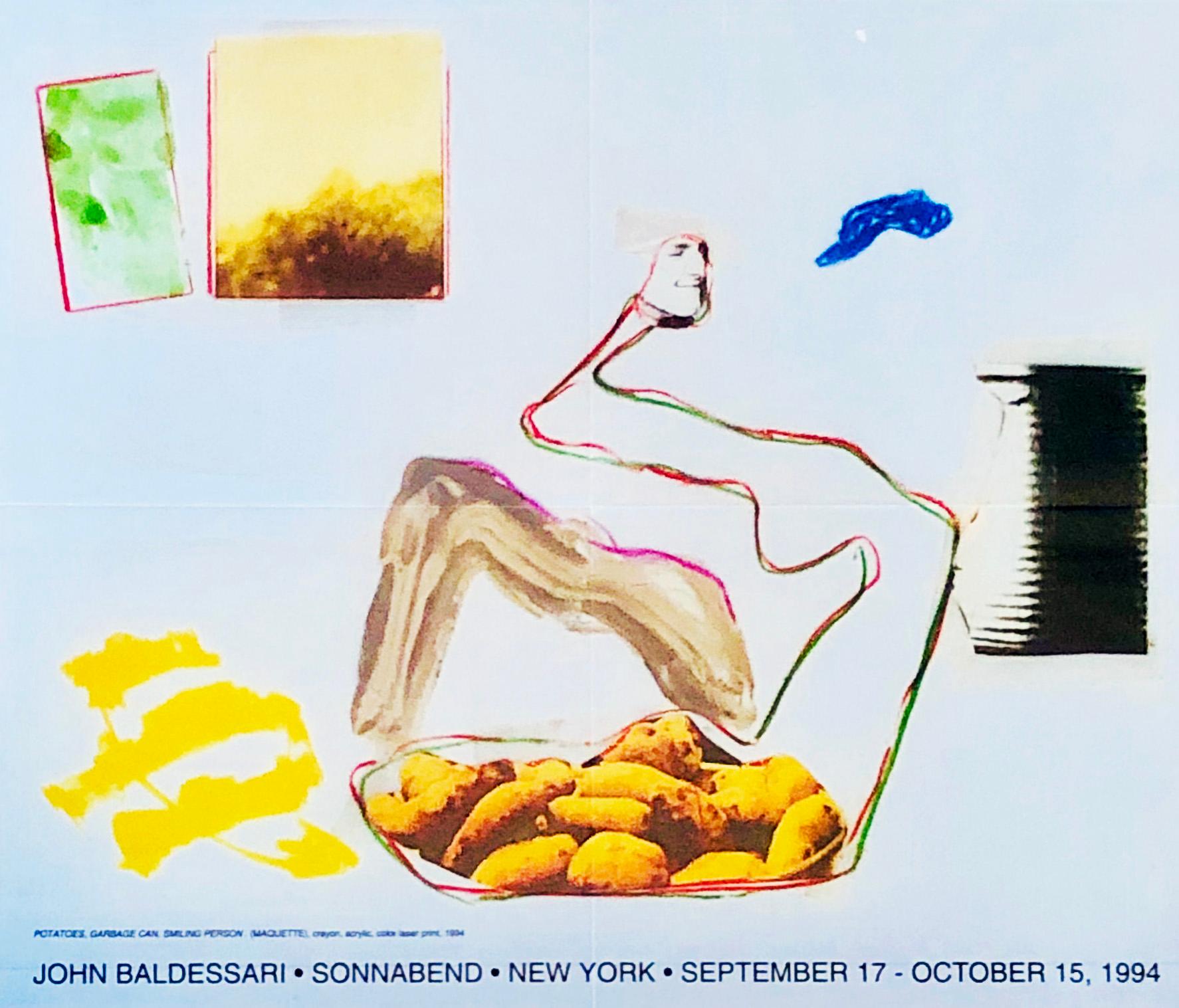 John Baldessari, Sonnabend Gallery. New York, NY, September 17 - October 15, 1994:
A beautifully composed rare original John Baldessari exhibition poster on elegant transparent paper, which would look fantastic framed. Further details as follows: