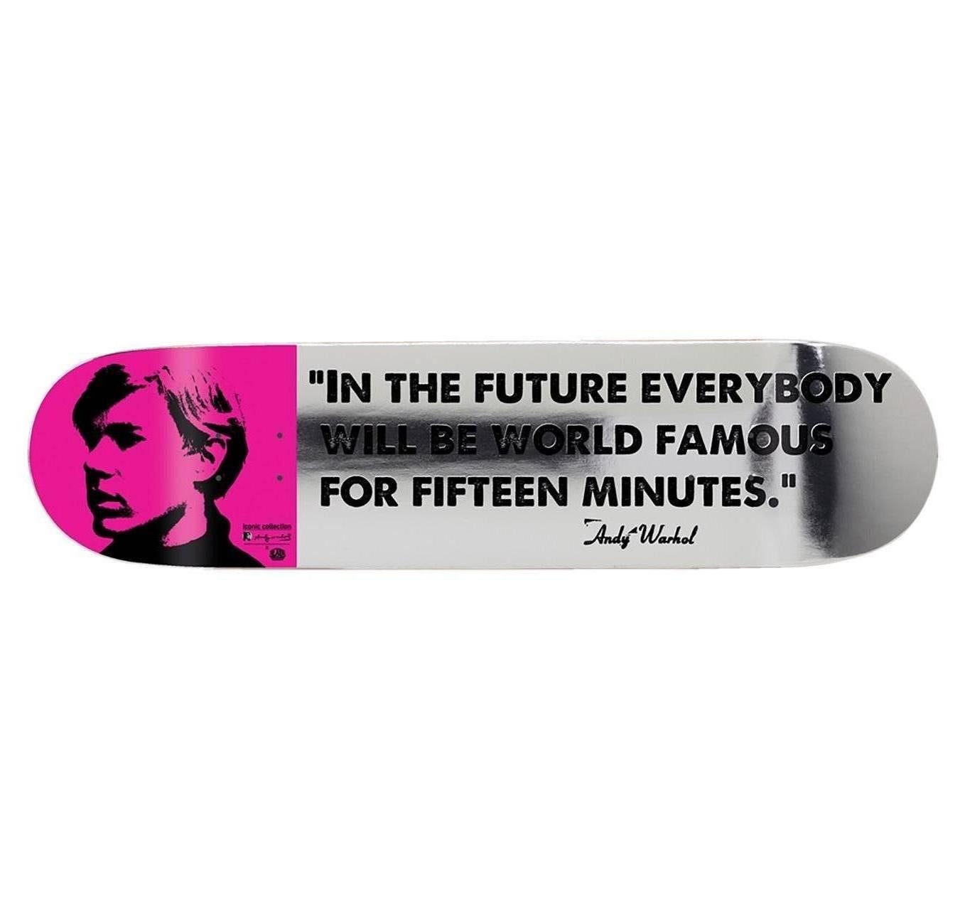 Warhol 15 Minutes of Fame skateboard deck (Warhol self portrait) - Print by (after) Andy Warhol