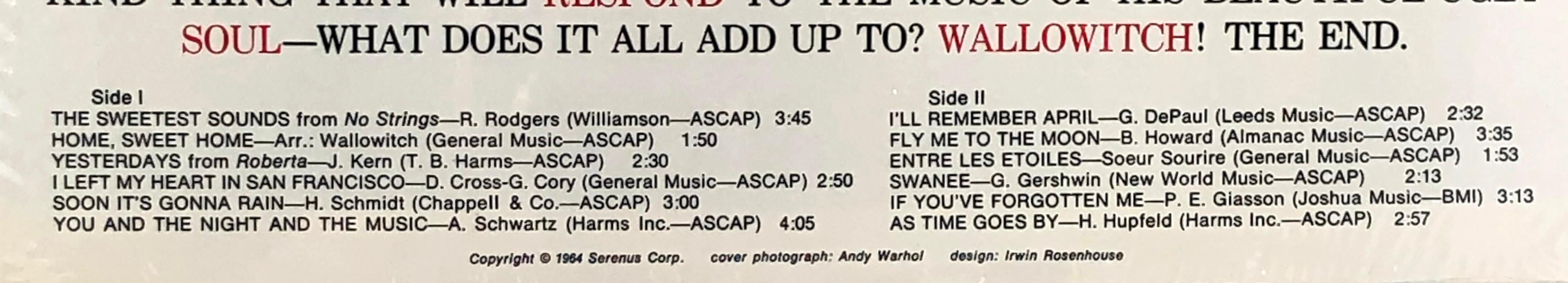 Rare original Andy Warhol Record Cover Art 2