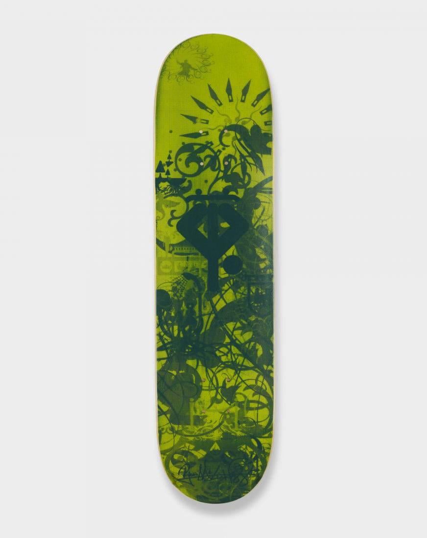Ryan McGinness, Growing Handplants Skateboard Deck, 2007

Medium: Hand Silkscreen on wood
Dimensions: 31.5 h x 8 w x 2¼ d in (80 x 20 x 6 cm)
Edition of 500. Hand signed and numbered on the reverse.
Excellent condition. 

Ryan McGinness (American b.
