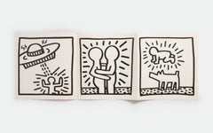 Retro Keith Haring 1984 poster announcement (Keith Haring at Paul Maenz 1984)