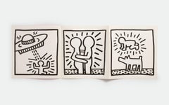 Vintage Keith Haring 1984 poster announcement (Keith Haring at Paul Maenz 1984)