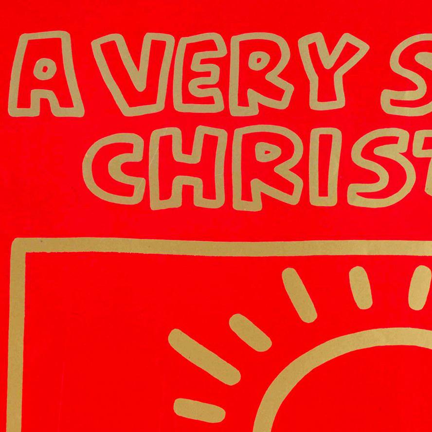 Original Keith Haring Vinyl Record Art (Keith Haring Christmas) 3
