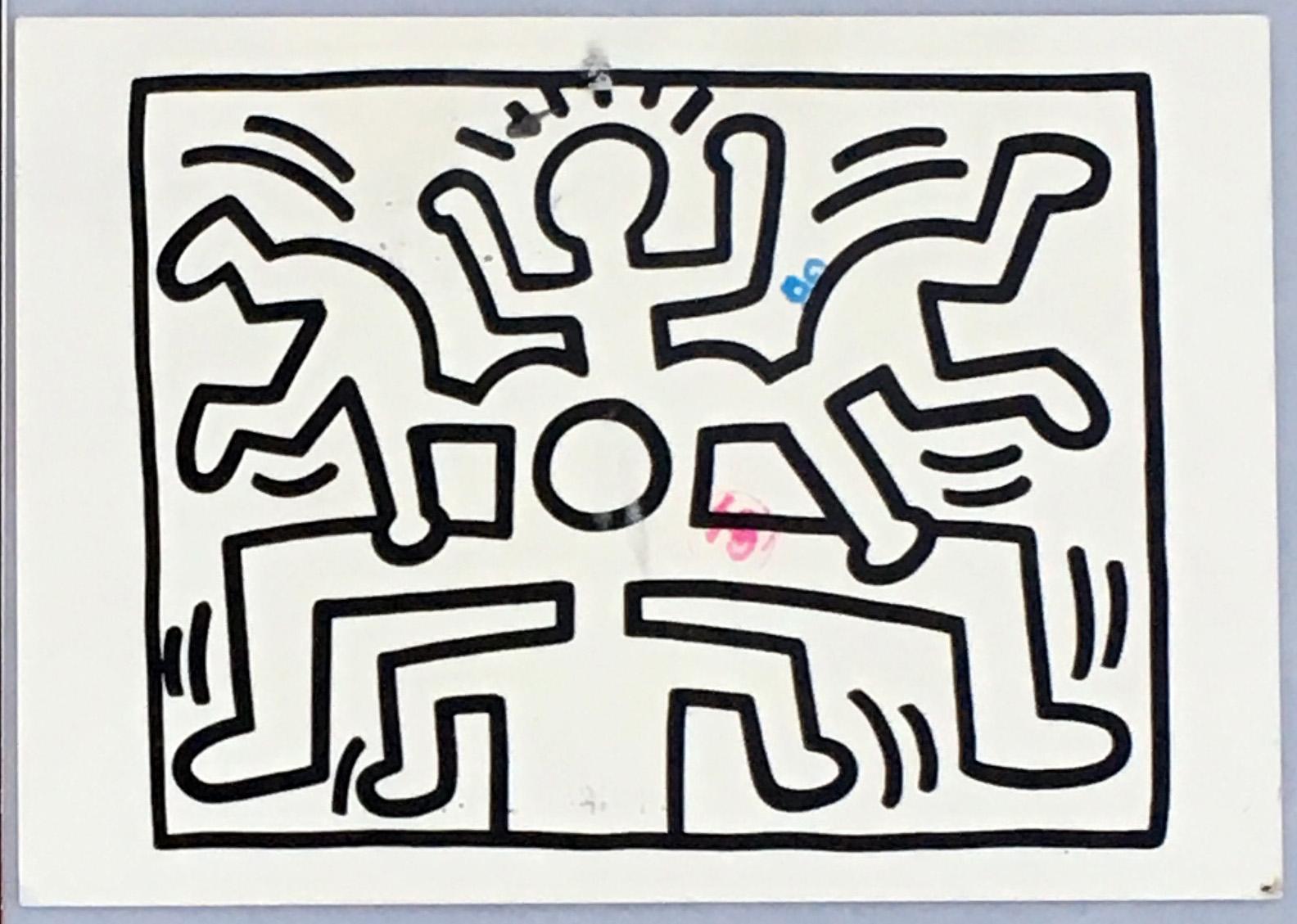 1980s Keith Haring announcement card (Vintage Keith Haring)  - Pop Art Print by (after) Keith Haring