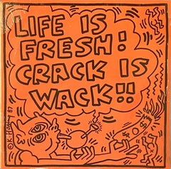 Rare original Keith Haring Vinyl Record Art (Keith Haring Crack Is Wack)