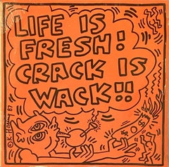 Rare original Keith Haring Vinyl Record Art (Keith Haring Crack Is Wack) 