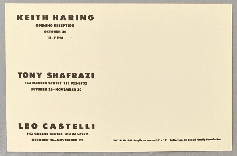 Keith Haring 1985 announcement (Keith Haring at Tony Shafarzi Leo Castelli)  - Pop Art Print by (after) Keith Haring