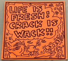 Rare original Keith Haring Vinyl Record Art (Keith Haring Crack Is Wack)