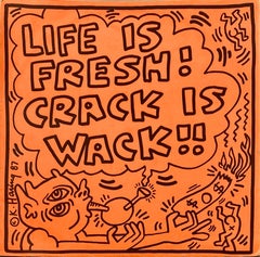 Rare original Keith Haring Vinyl Record Art (Keith Haring Crack Is Wack) 