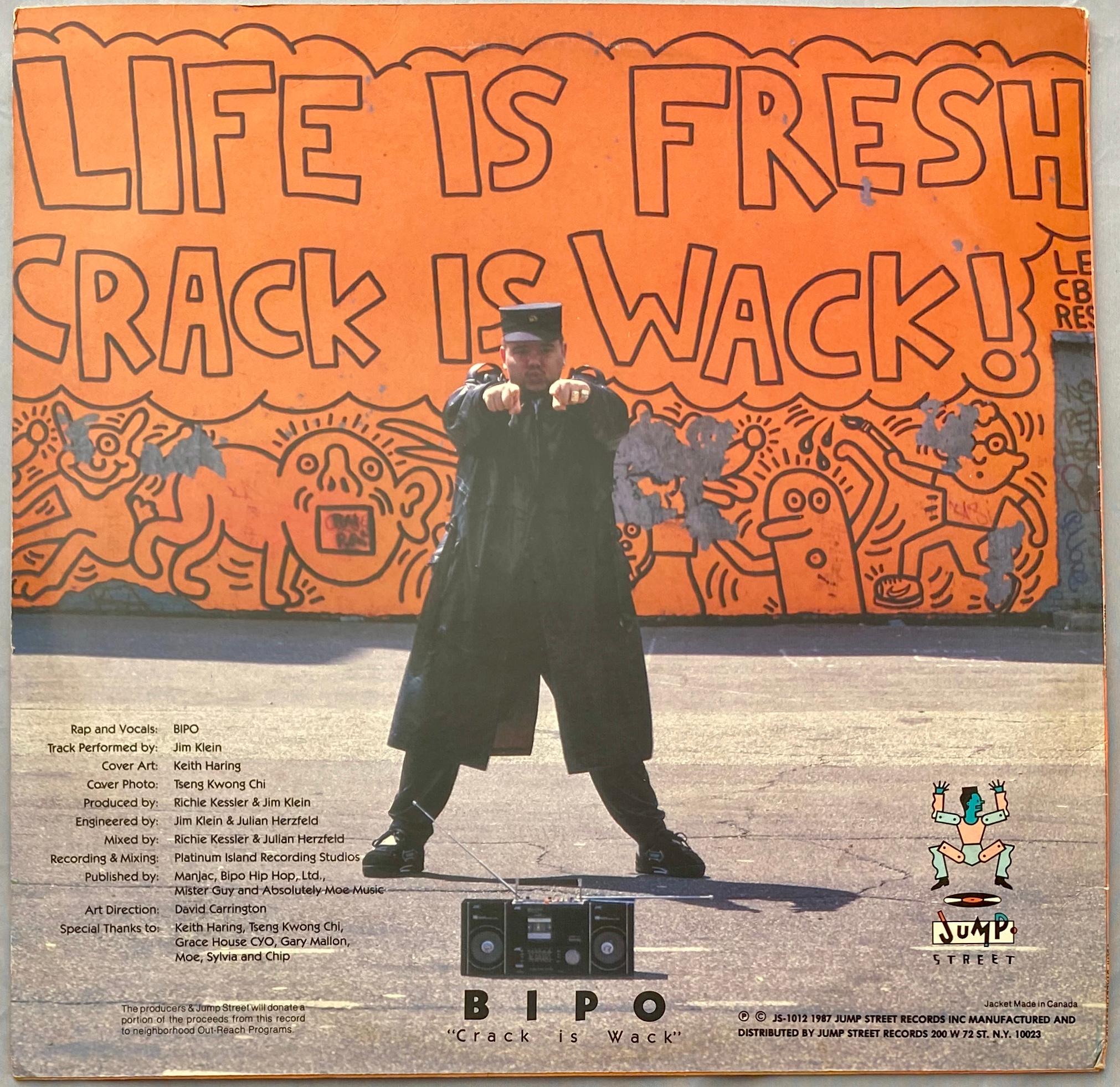 Rare original Keith Haring Vinyl Record Art (Keith Haring Crack Is Wack)  1