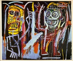 Basquiat at Tony Shafrazi gallery 1996 (Basquiat Dust Heads announcement) 