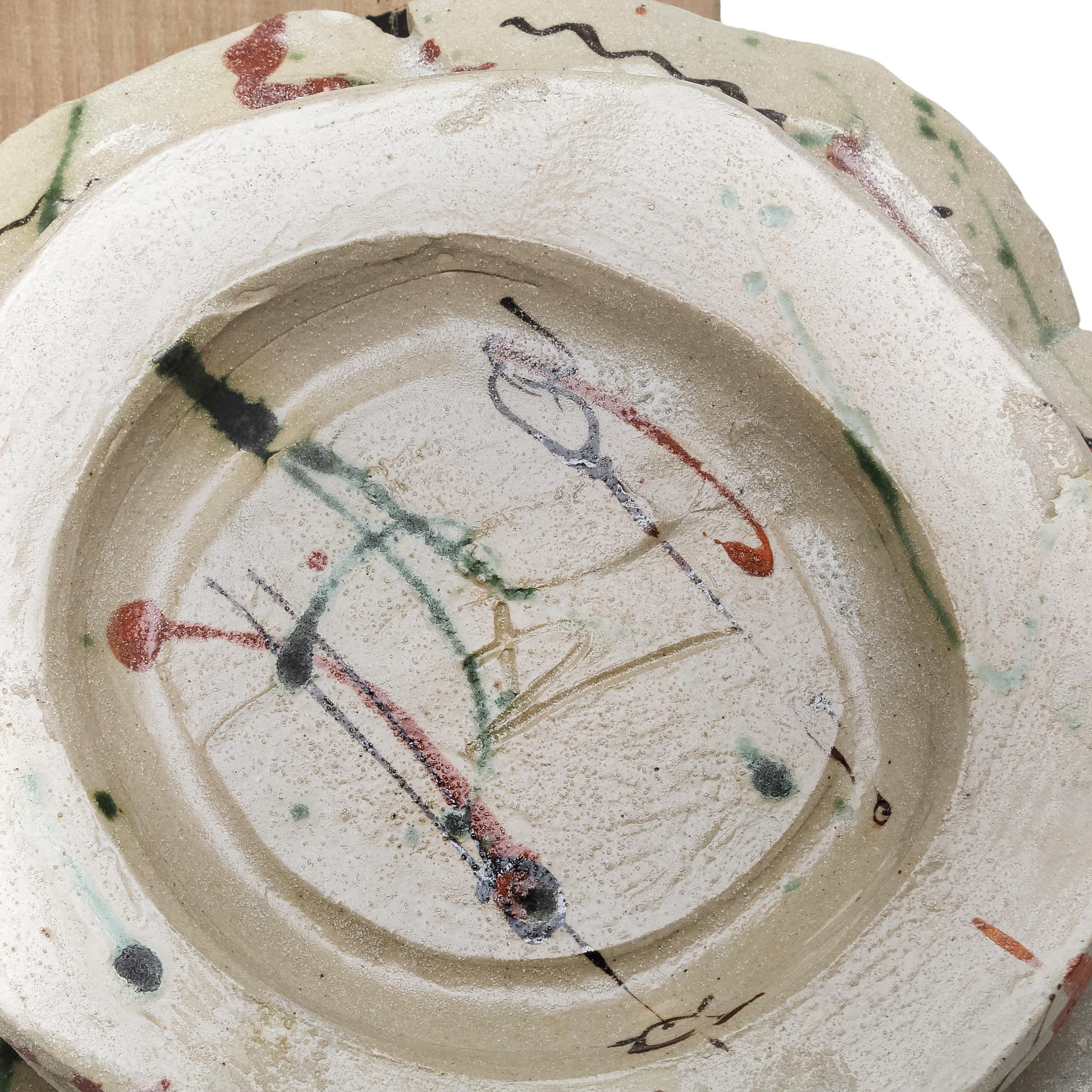Smoking Pipe Yashidaoribe Platter by Suzuki Goro 1