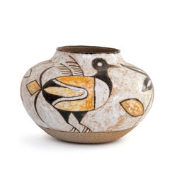 DISEGNO DI UCCELLI TRIBALI SU VASO (INV# NP5076) di Magdalena & Michael Frimkess