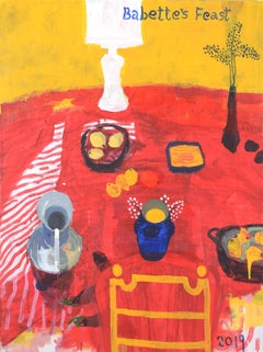 Babette"s Feast - Red and Yellow 48 X 36