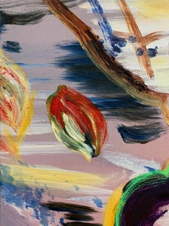 Violet Organic Water Triptych 48 X 108