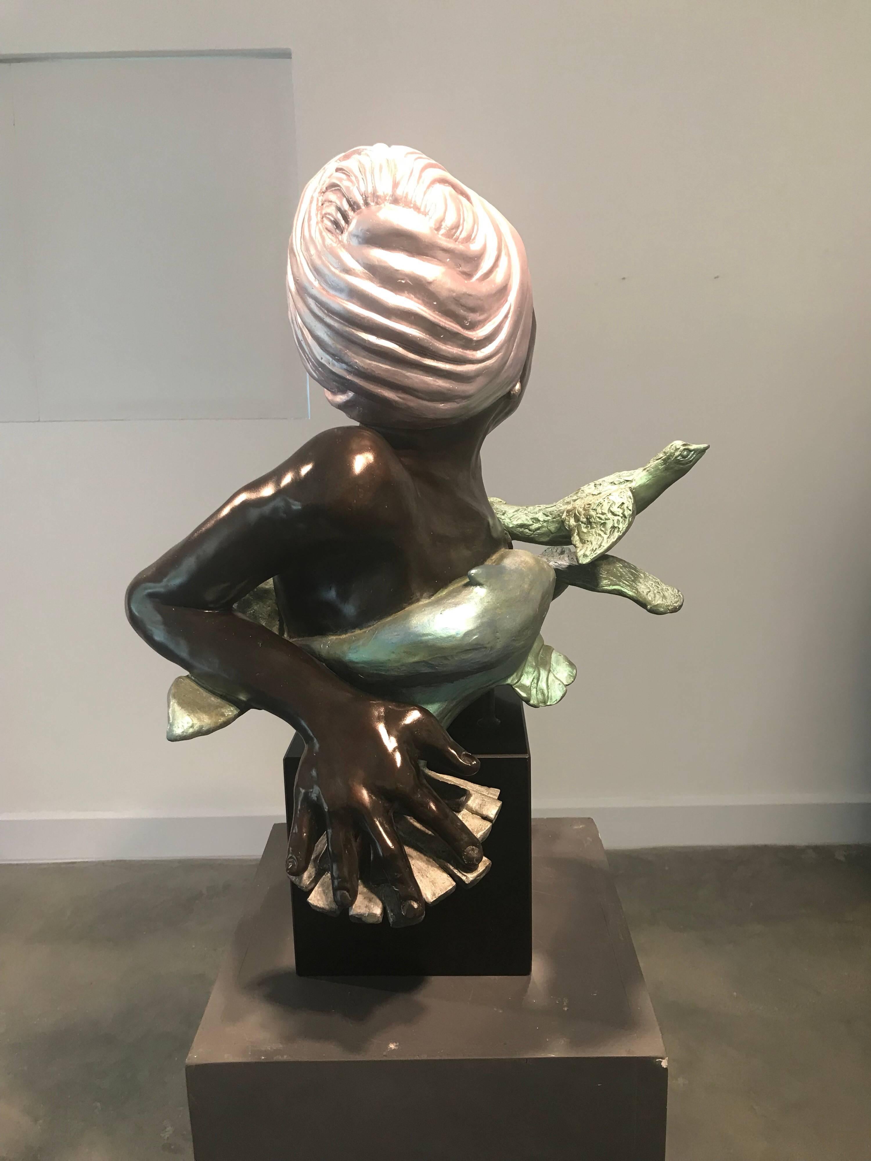 Nina Simone-Feeling Good - Realist Sculpture by Deborah Philips Nemeth