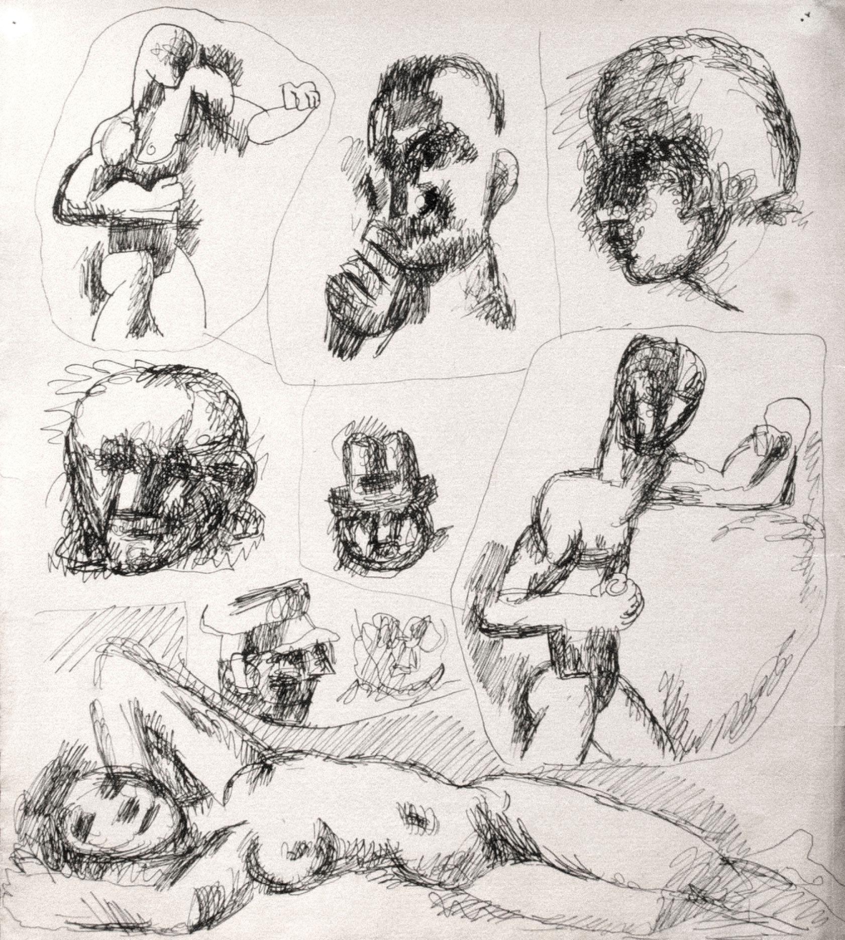 Marcel Gromaire Figurative Art - Études de Personnages (Figure Studies)